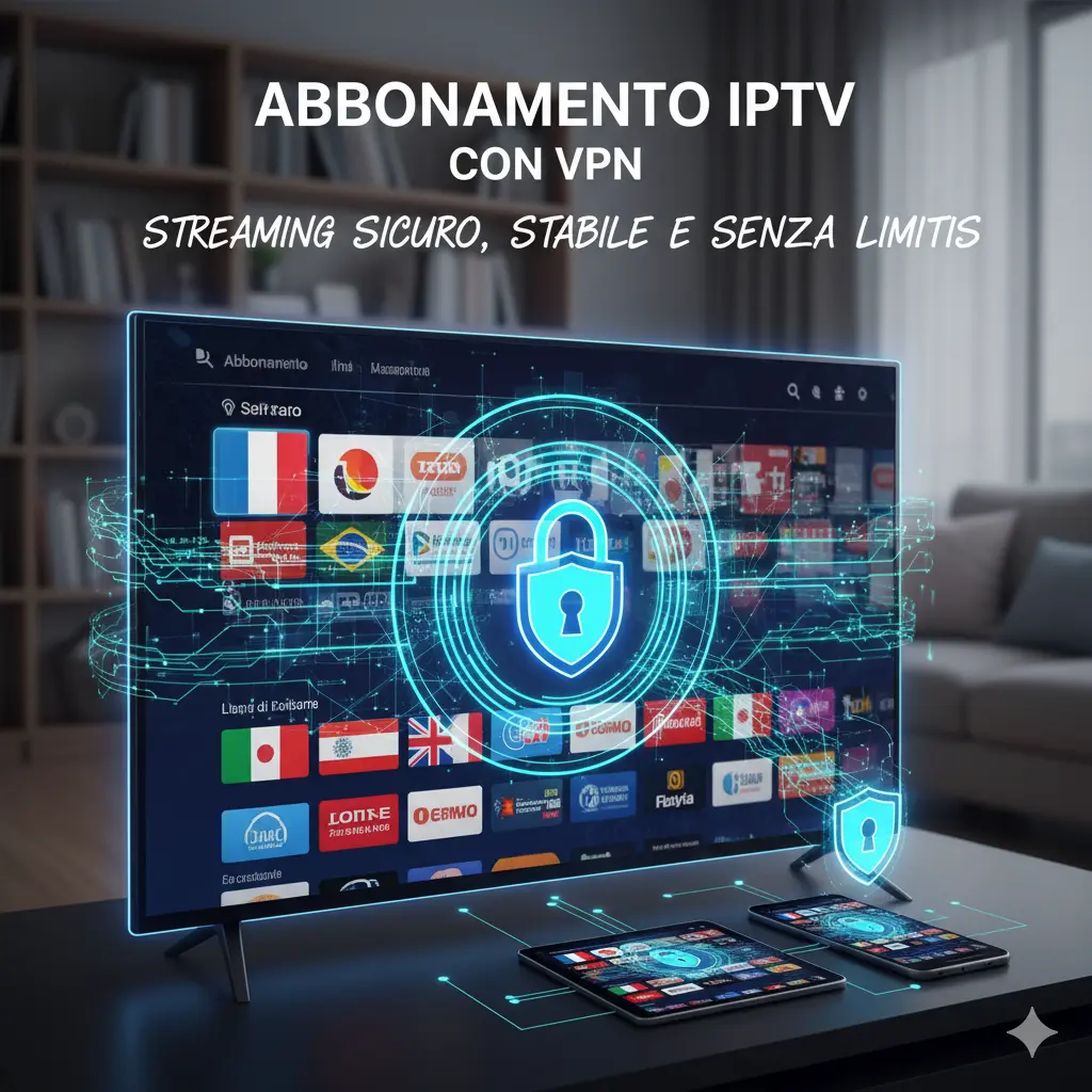 Abbonamento IPTV con VPN per streaming sicuro, stabile e senza limiti